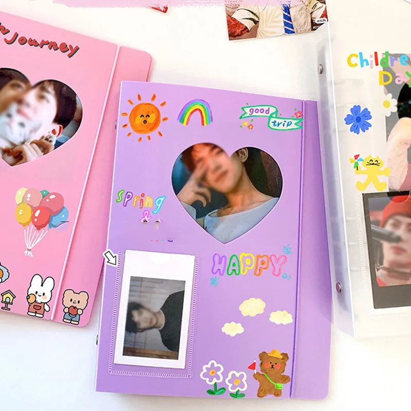 Sticker Storage Collect Book Small Photocard Holder Photo Album Cover Card  Holder A5 Photocard Binder And 25 Pcs PP Inner Pages Photo Albums