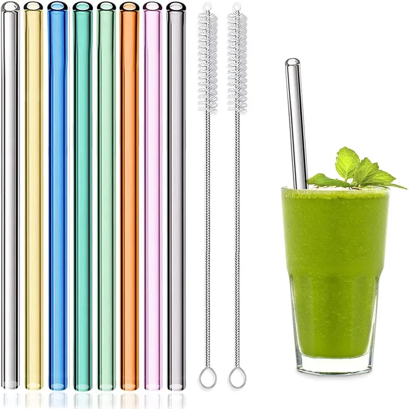Reusable Glass Straws, Drinking Straws, For Smoothie, Milkshake