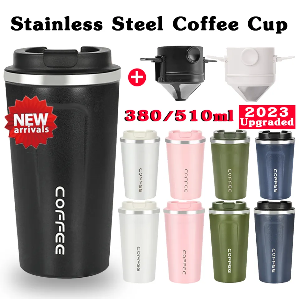 Stainless Steel Car Thermal Mug Thermos Coffee Bottles Insulated Water  Tumbler Leak-Proof Travel Thermal Vacuum Flask 380/510ml