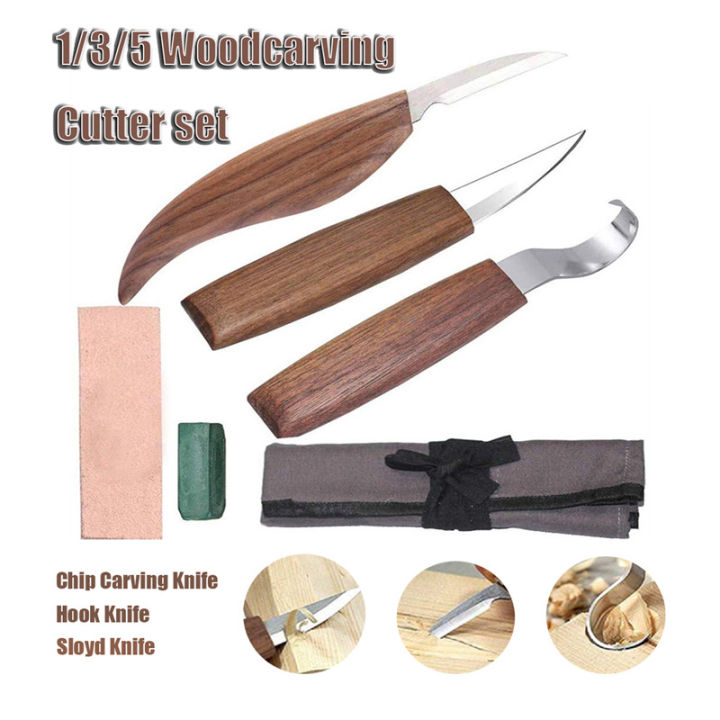 [yusx]ชุดเครื่องมือตัดมือไม้แกะสลักมีดแกะสลักไม้ขนาด3/5ชิ้นมีดแกะสลักไม้วอลนัทแบบ DIY ช้อนแกะสลักไม้