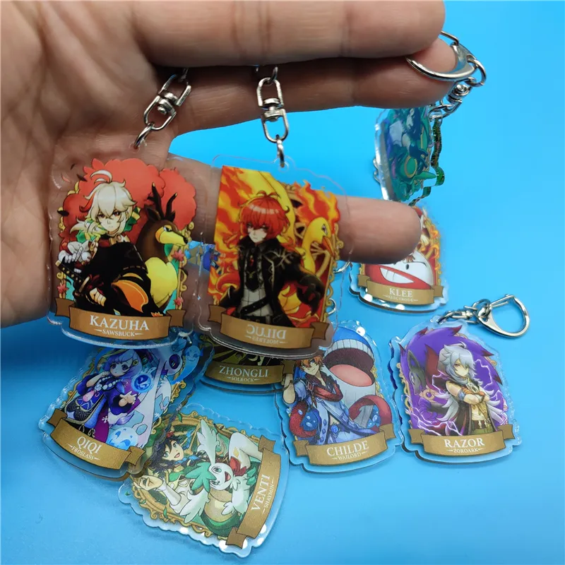 Pvc　Key　Keyring　Anime　Genshin　Chains　Impact　Key　Prop　Cosplay　Accessories　Keychain　Pendant　Gifts　Chains