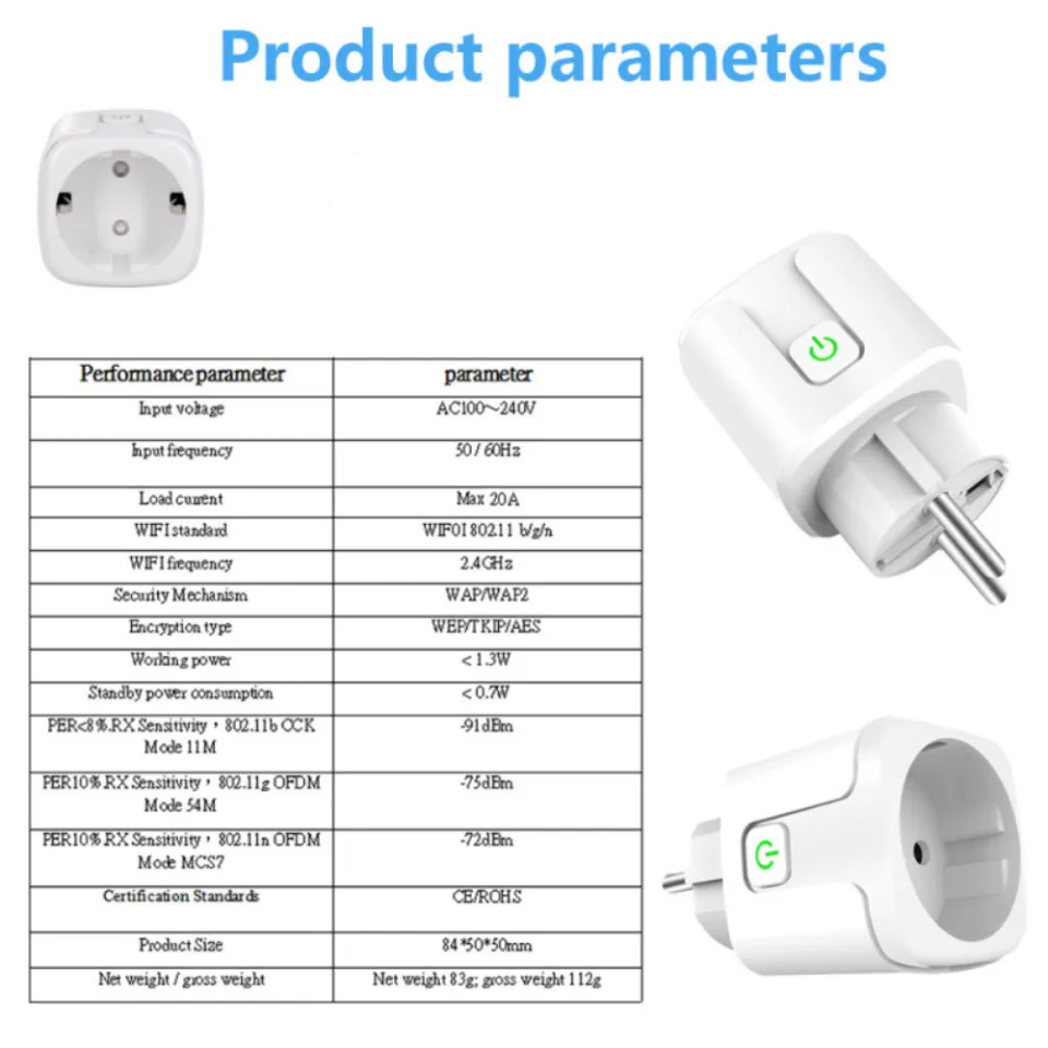 AUBESS Tuya Zigbee Smart Plug Work with  Alexa Google Home Yande