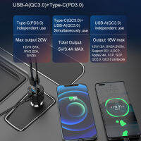 【angchuo】
 USB ที่ชาร์จแบตในรถ103W 5V/4.2A QC3.0 Type C อินพุตชาร์จเร็ว12-24V ความปลอดภัยมัลติฟังก์ชั่น5พอร์ตสำหรับไอโฟนโทรศัพท์แอนดรอยด์