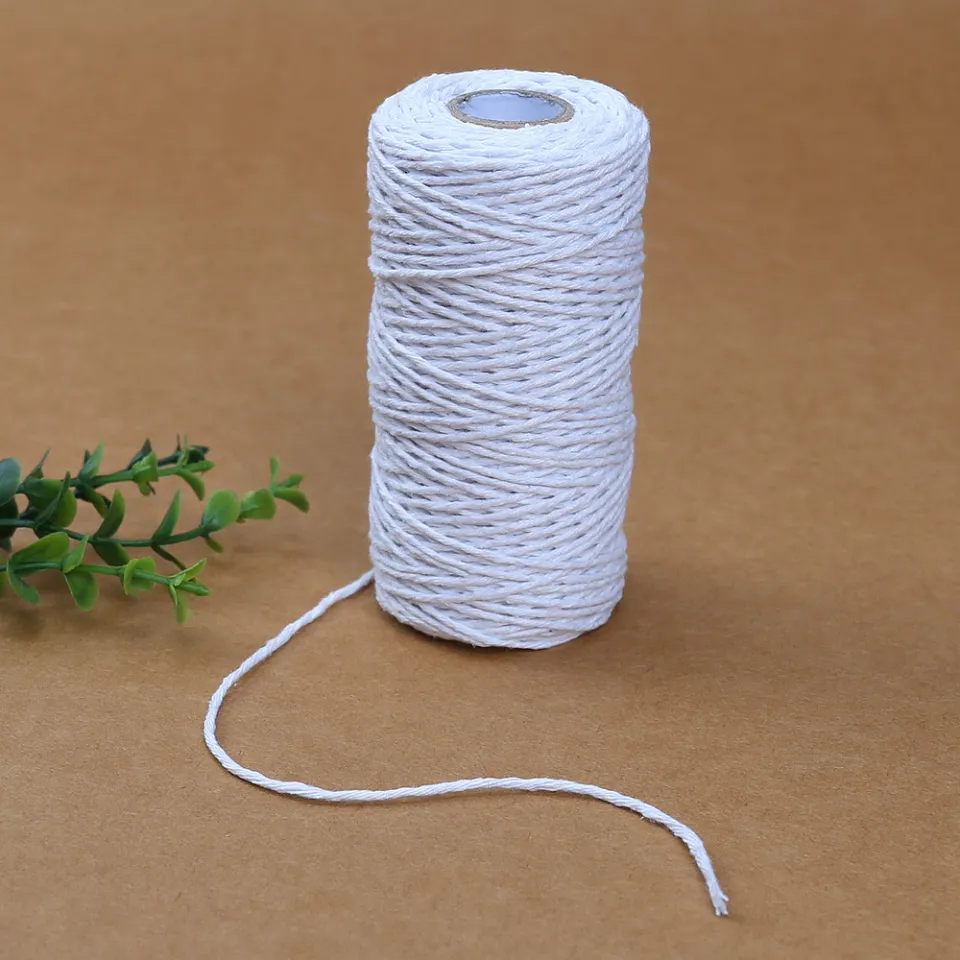 100M/Roll Bakers Twine String Cotton Cords Rope 2mm For Home Decor