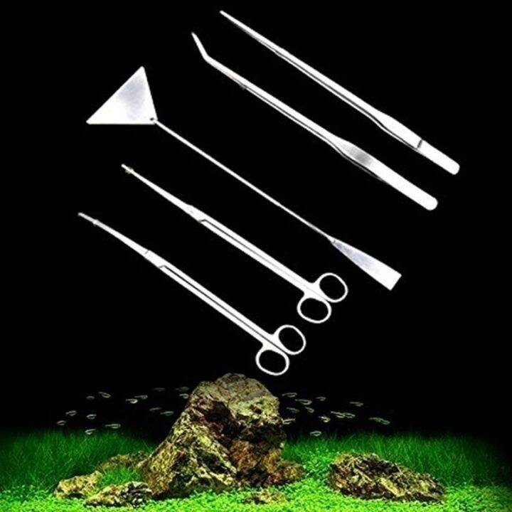 Aquarium Live Plant Fish Tank Tools Set Scissors Tweezers Gravel