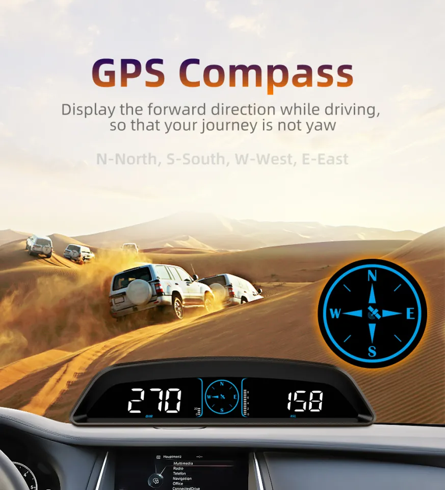 G10 Car HUD Head Up Display Digital Speedometer Clock Odometer GPS Alarm On  Board Computer Windscreen Projector Auto Accessories