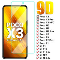 [RFDS]กระจกนิรภัยเทมเปอร์โปร่งแสง9D HD สำหรับ Xiaomi Poco X3 NFC X2 M2 C3กระจกฟิล์มป้องกัน F3