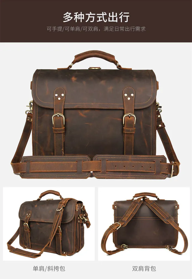 Royal Bagger Crazy Horse Leather Retro Europe For Men Messenger 