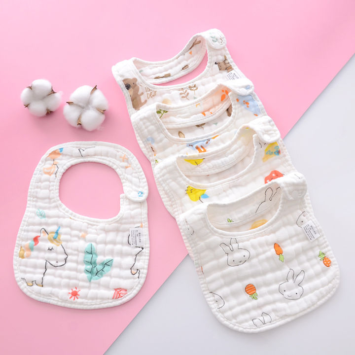 Baby drool towel cotton gauze bib anti-vomiting baby eating bib 8 ...