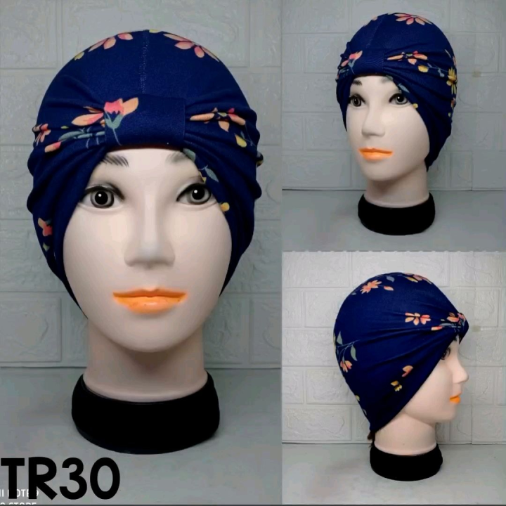 Turbante Chemio Per Donna - Copricapo Avvolgente In Poliestere Nero - Perdita Capelli, Hijab, Cancro