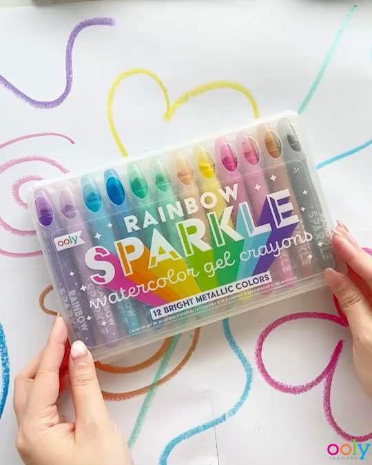 สีเทียนประกายมุก เมทัลลิก Rainbow Sparkle Watercolor Gel Crayons