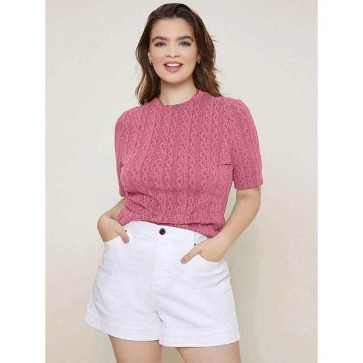 AWESOME PLUS SIZE Basic Fashion Textured Knit Tee 31127 Lazada PH