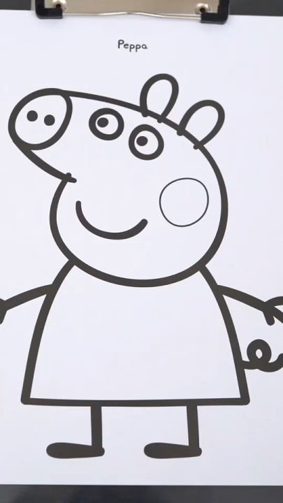 Cách vẽ tô màu tranh ảnh hoạt hình gia đình heo Peppa đơn giản cho bé