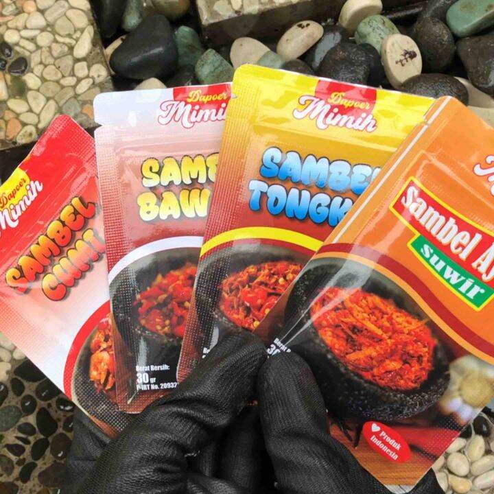 Paket 4 Sachet Sambal Cumi Sambal Bawang Sambal Tongkol Sambal Ayam