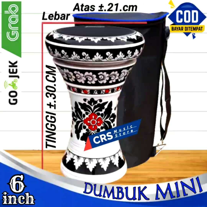 Darbuka Kayu Mini 6 inch Putih Hitam Power Beat Hitam Lazada Indonesia
