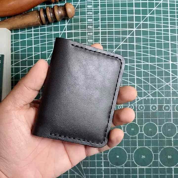 Slim 2 pocket billfold leather wallet 7cm x 10cm/ thin wallet Lazada PH