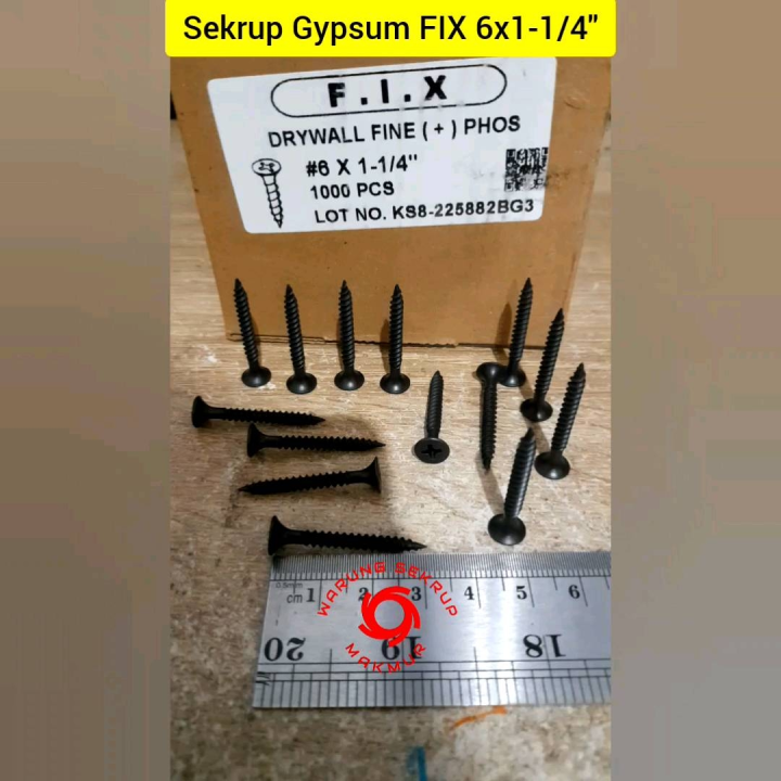 (1 Box) Sekrup Gypsum FIX 6x11/4 / Drywall Screw (3CM) Lazada Indonesia