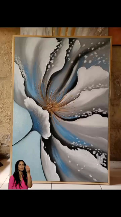 lukisan abstrak bunga modern, lukisan minimalis | Lazada Indonesia