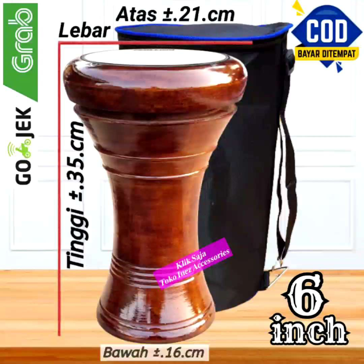 Dumbuk Mini Darbuka Kayu 6 inc Natural Rolling Putih Lazada Indonesia