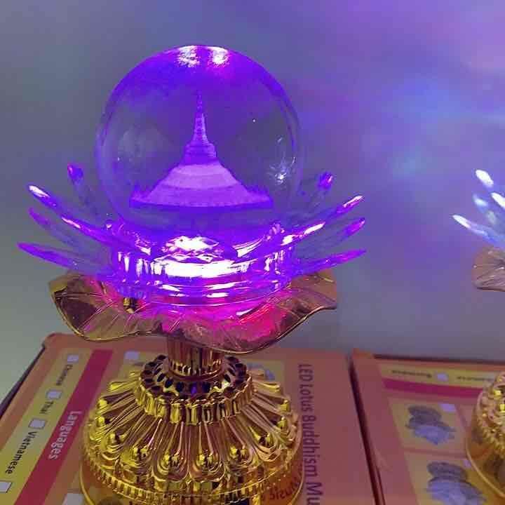 မီဖန်လုံး တရား ခွေအသံပါ ရောင်စုံမီ LED ลูกแก้วบทสวดพระพม่า Crystal