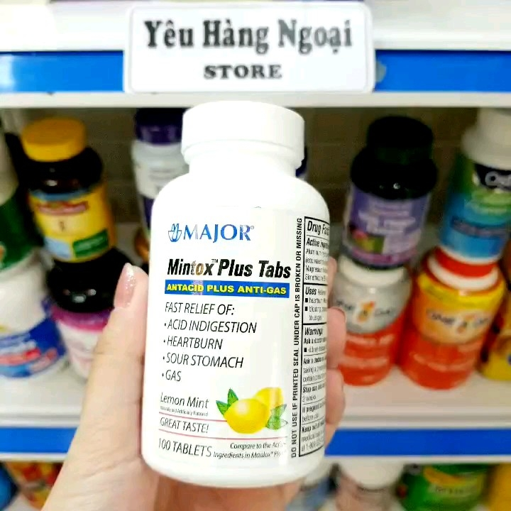 Major Mintox Plus Tabs Antacid Plus AntiGas 100 Viên Của Mỹ. Lazada.vn