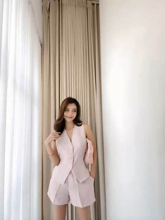 Cider Korea Set ชุดเซ็ทผ้าทวีตทอเนื้อดีฟรีไซส์ Lazada.co.th