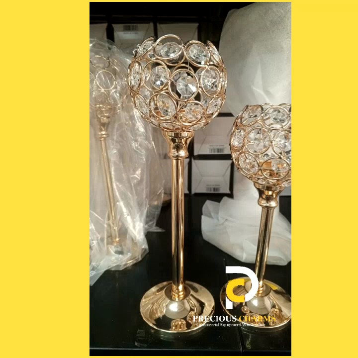 ELEGANT GOLD CRYSTAL TEA LIGHT CANDLE HOLDER / SPARKLERS Lazada PH