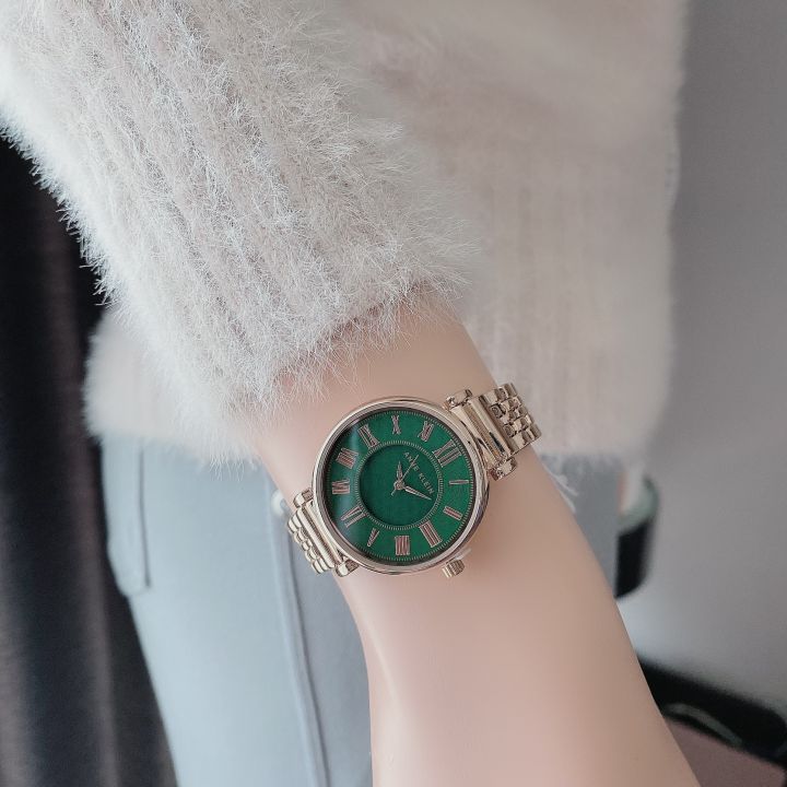 ของแท้100-นาฬิกาข้อมือ-สีเขียว-anne-klein-womens-ak-2158gnrg-rose-gold-tone-bracelet-watch