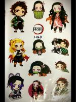 ดาบพิฆาตอสูร สติ๊กเกอร์ 3แผ่น งานดี สีสด ลายไม่ซ้ำ ของเล่น ของสะสม Sticker