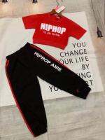 ชุดกางเกง เสื้อhip hop แขนสั้น