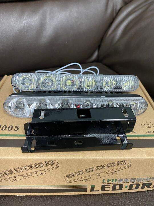 ไฟเดย์ไลท์-led-ไฟ-drl-daytime-running-lights-2-way-function-6-จุด-กันน้ำ-100-1คู่-แสงสีขาว