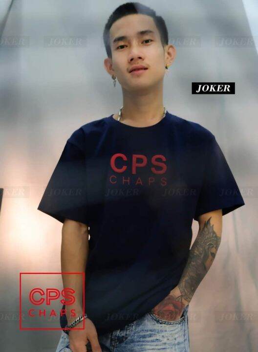 เสื้อยืดแขนสั้นงานปักตัวนูน-งานป้ายห้อยcps-cotton-100-smlxl