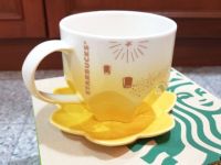 Starbucks Loy Krathong Ceramic Mug 12 oz แก้ว เซรามิก จานรอง สตาร์บัค ลอยกระทง ประเทศไทย