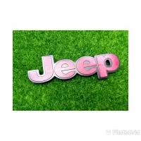 (1ชิ้น) โลโก้ Jeep ทำจากอลูมิเนียม กว้าง16.0cm สูง4.4cm