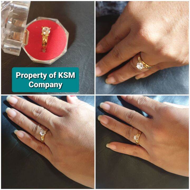 10k Commercial Gold Ring with Zirconia Stones, 10k