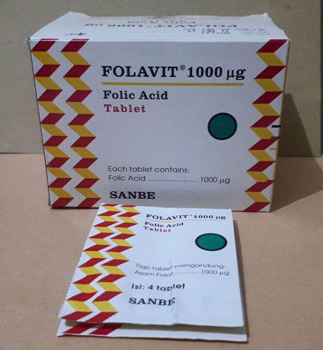 [1 strip 4 tablet] Folavit 1000 mcg suplemen bumil Lazada Indonesia