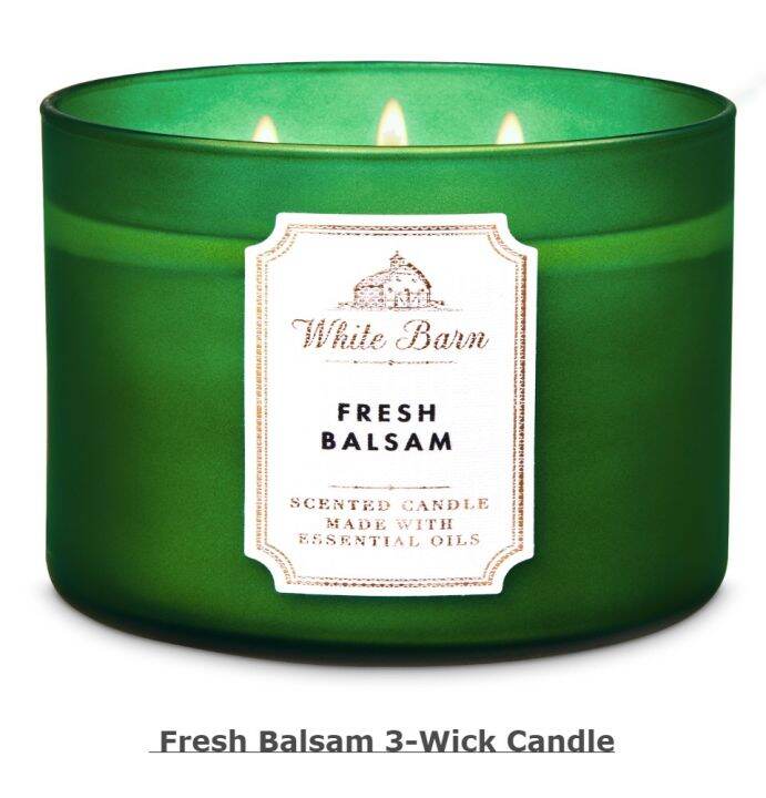 Bath and Body Works White Barn 3wick Scented Candle Fresh Balsam