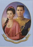 โปสเตอร์รูปภาพ พระสุพรรณกัลยาคู่กับสมเด็จพระนเรศวรมหาราช ขนาดความกว้าง15นิ้ว ความสูง21นิ้ว