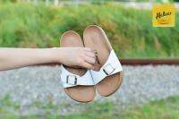 รองเท้าทรง birken รุ่น 1 สาย พื้นนิ่ม ไม่แข็งไม่เจ็บเท้า สีขาว