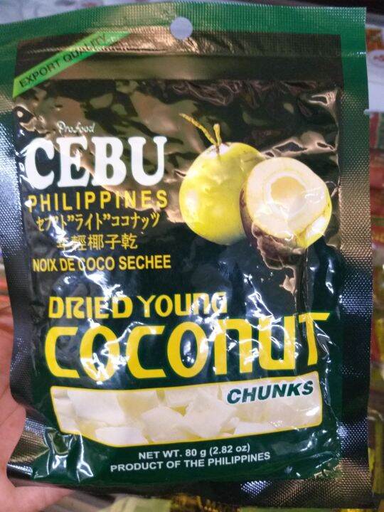 Cebu Philippines Dried Young Coconut Chunks (80g.) Lazada PH
