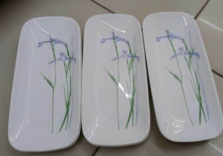 Corelle Fish Plate 26.5cm Shadow Iris set of 3 Lazada