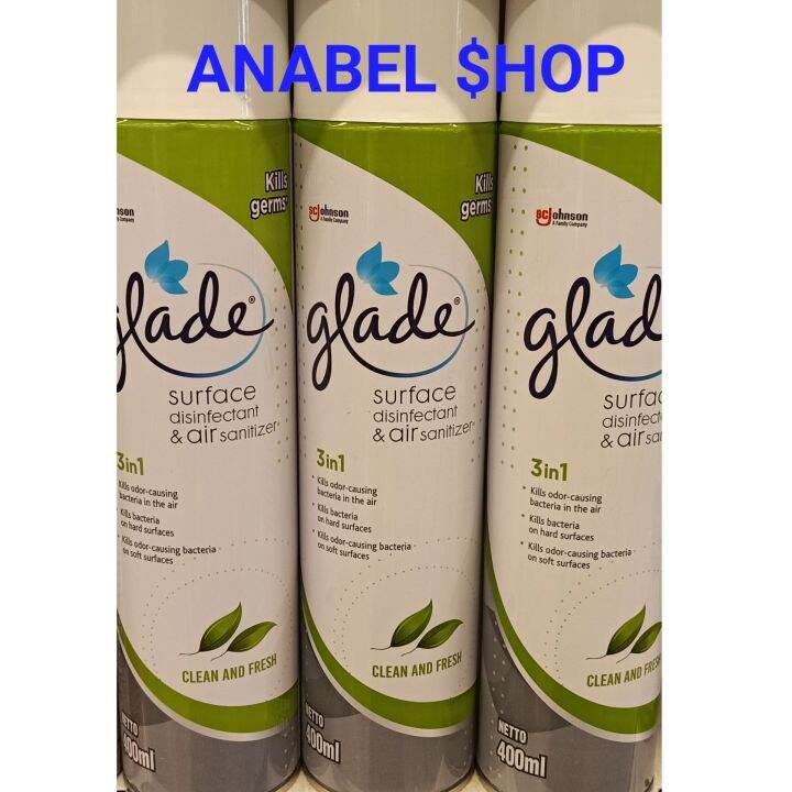Glade 3in1 Surface Disinfectant Spray & Air Sanitizer 400 ml Lazada