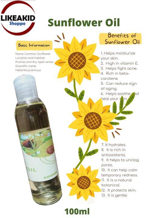 Pure Sunflower Oil /Natural,skin whitening, face and body 100ml Lazada PH