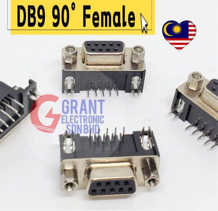 DB9 DR9 9 Pin D Sub Female 9 Way PCB 90 Degree Connector DB9 Socket ...