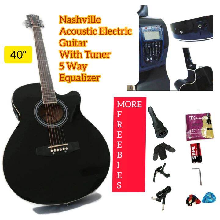 Nashville Acoustic Electric Guitar with Builtin Tuner 5way Equalizer
