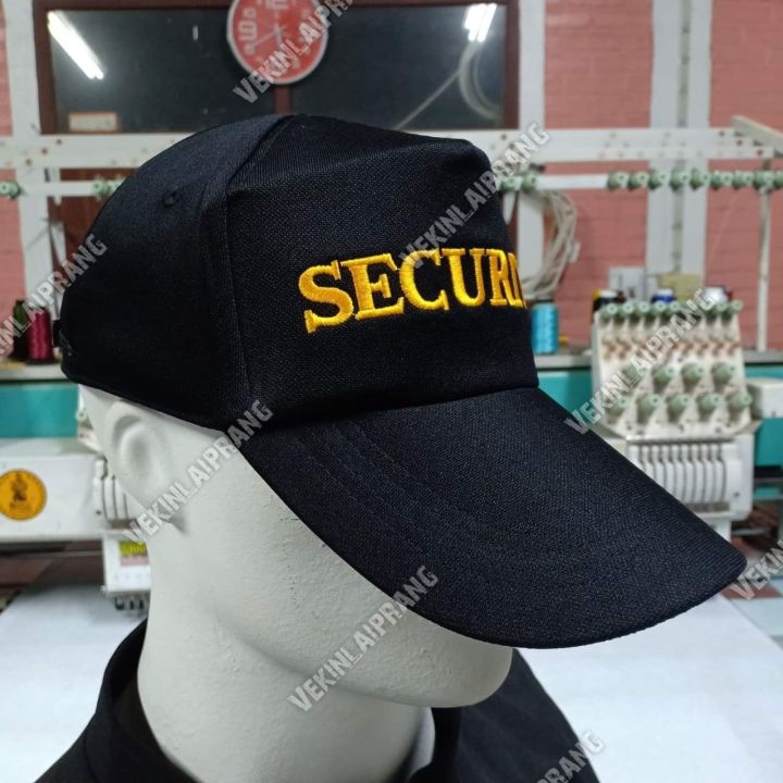 หมวกแก๊ปสีดำ-security-รักษาความปลอดภัย