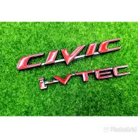 โลโก้ CIVIC I VTEC สำหรับรุ่นFDทำจากโลหะ 1ชุด 2ชิ้น