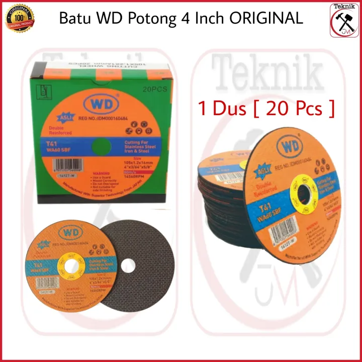 Mata Batu Potong WD 1 Dus [ 20 Pcs ] 4 Inch Orginal - Mata Gerinda ...