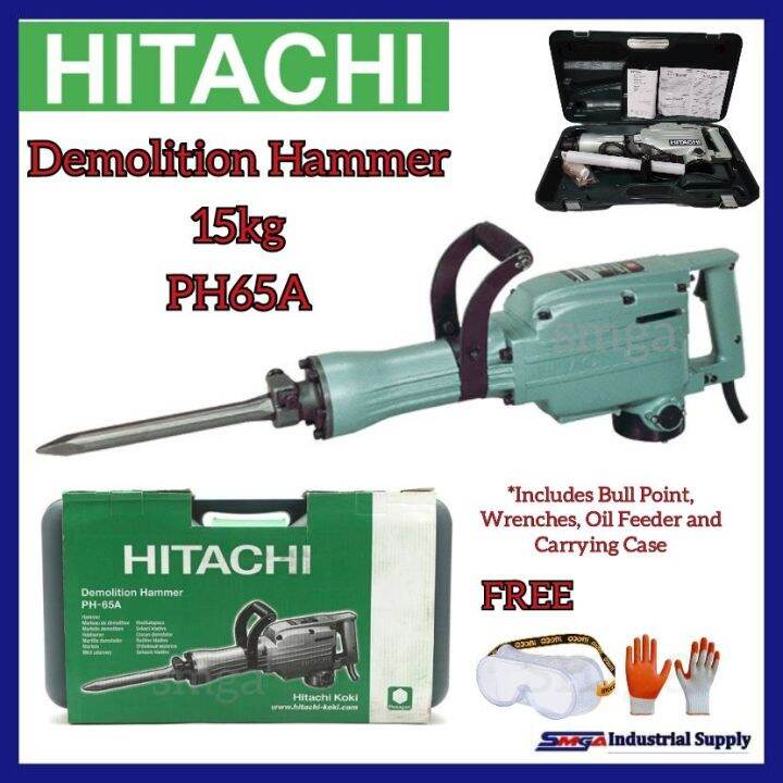 Hitachi Demolition Hammer Jackhammer PH65A (with FREE gloves and Goggles) Lazada PH