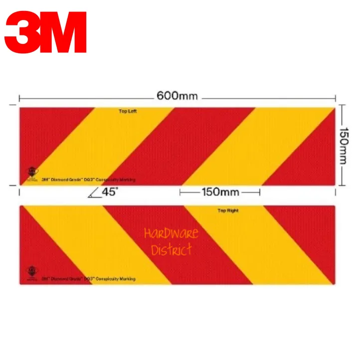 Original 3m Diamond Grade Lorry Reflective Sticker Pair Sirim Jpj